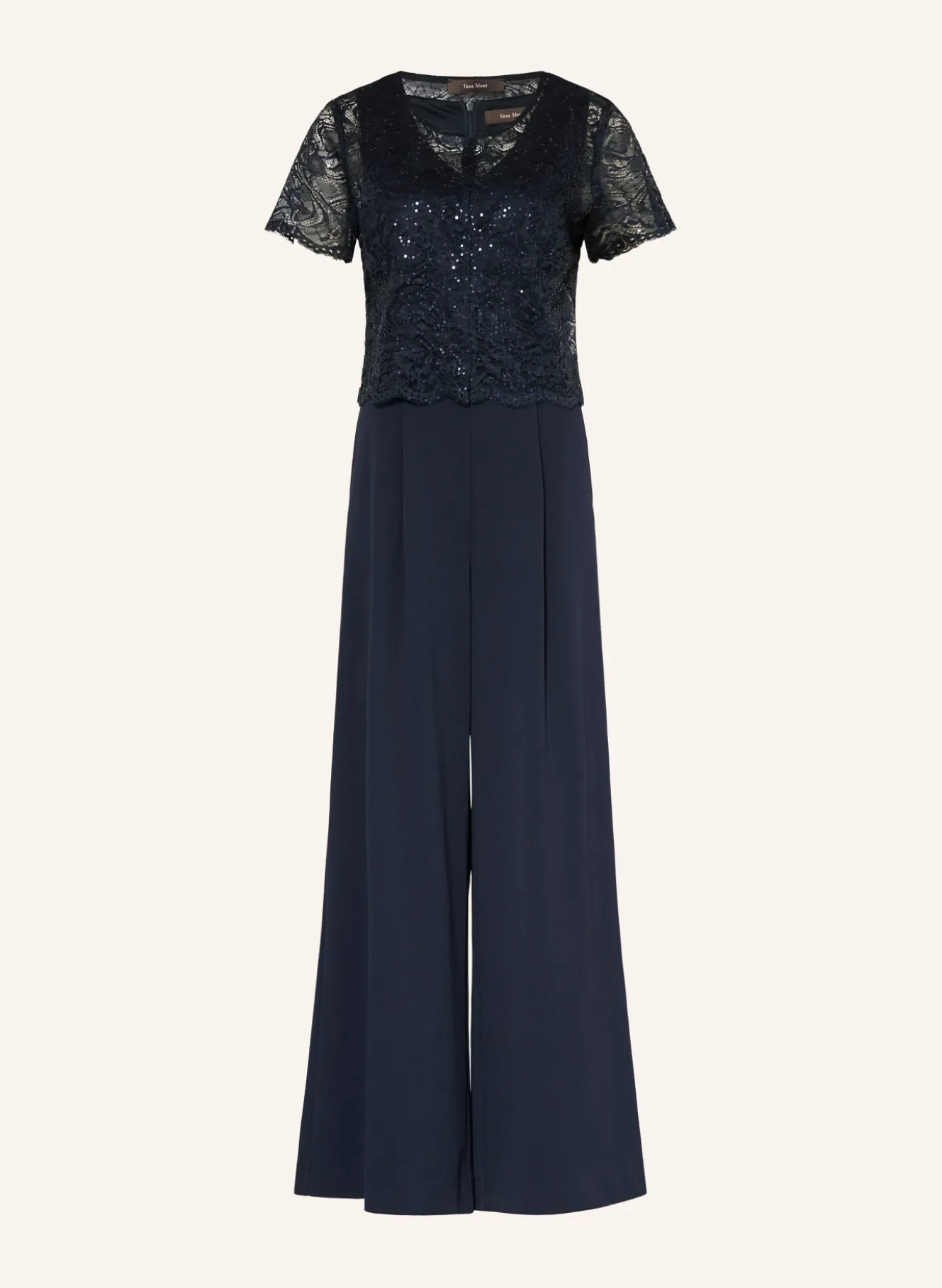 Set: Jumpsuit und Spitzenjacke mit Pailletten