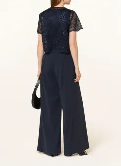 Set: Jumpsuit und Spitzenjacke mit Pailletten
