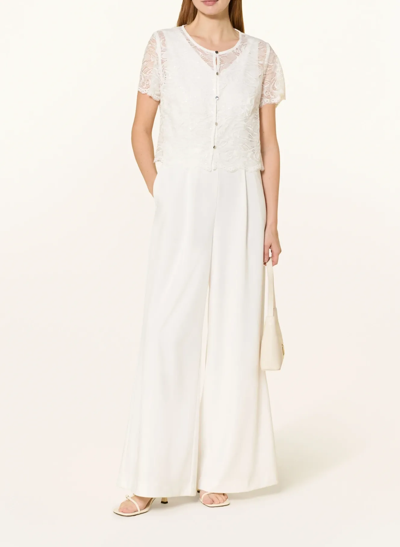 Set: Jumpsuit und Spitzenjacke mit Pailletten