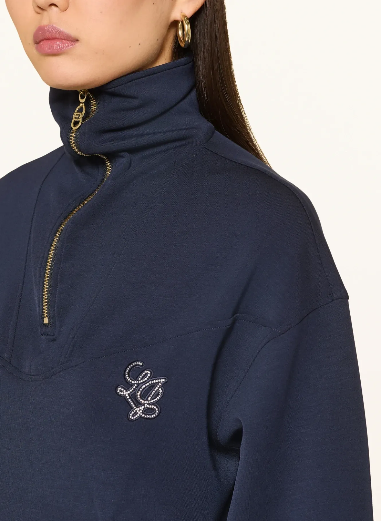 Set: Sweat-Troyer und Sweatpants mit Schmucksteinen
