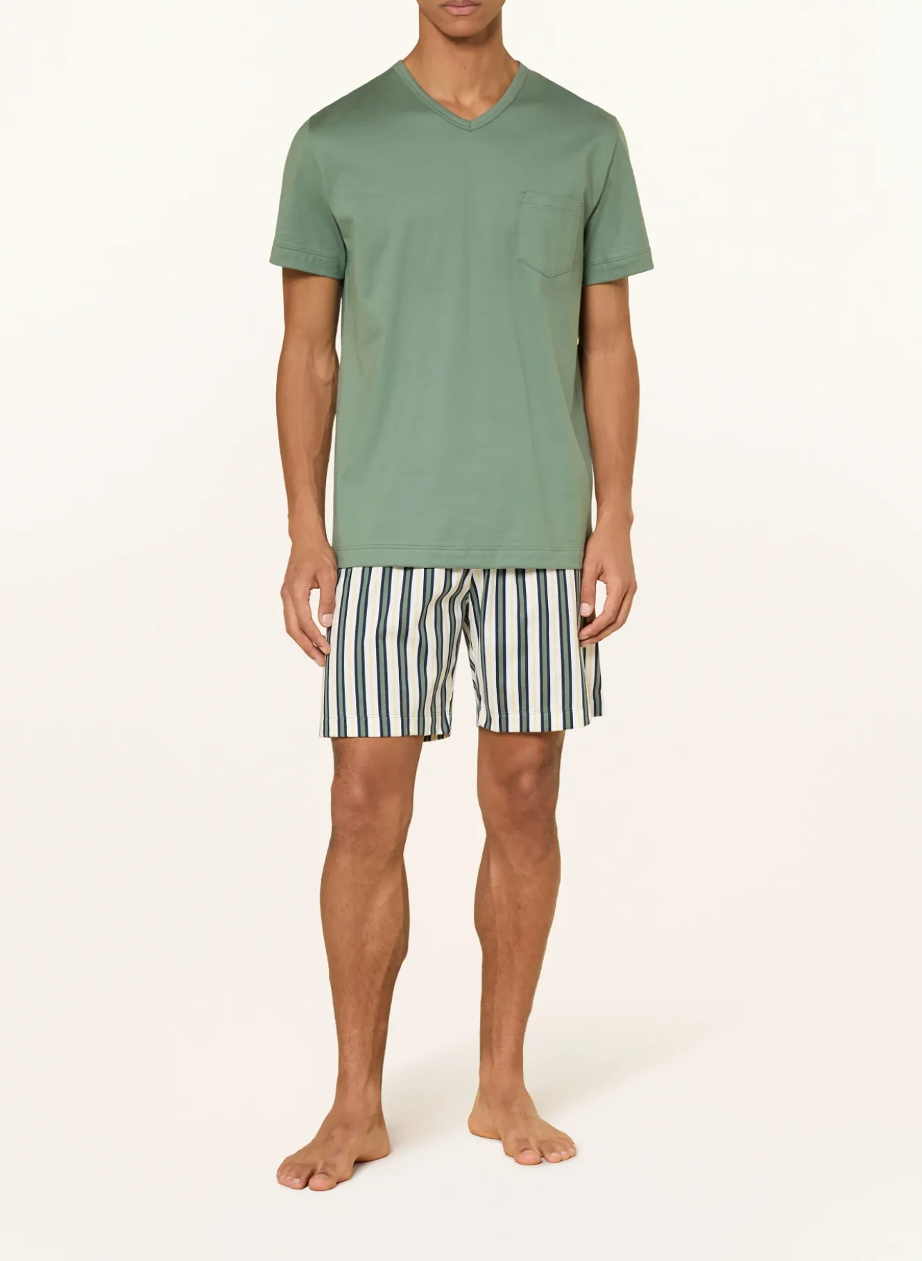 Shorty-Schlafanzug Serie PALM STRIPES
