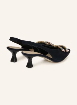 Slingpumps mit Schmucksteinen