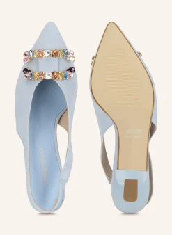 Slingpumps mit Schmucksteinen
