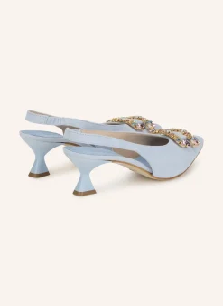 Slingpumps mit Schmucksteinen