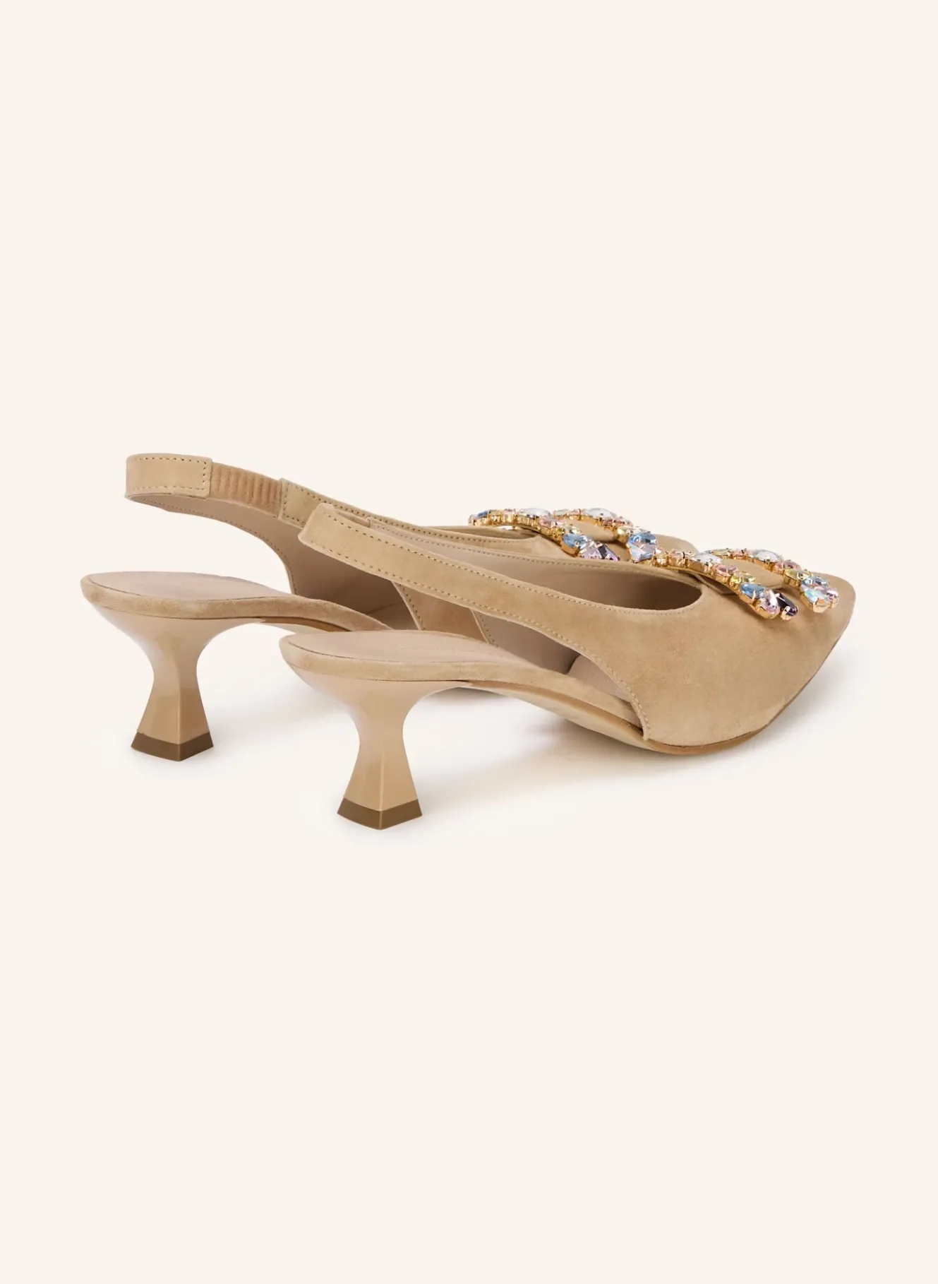 Slingpumps mit Schmucksteinen