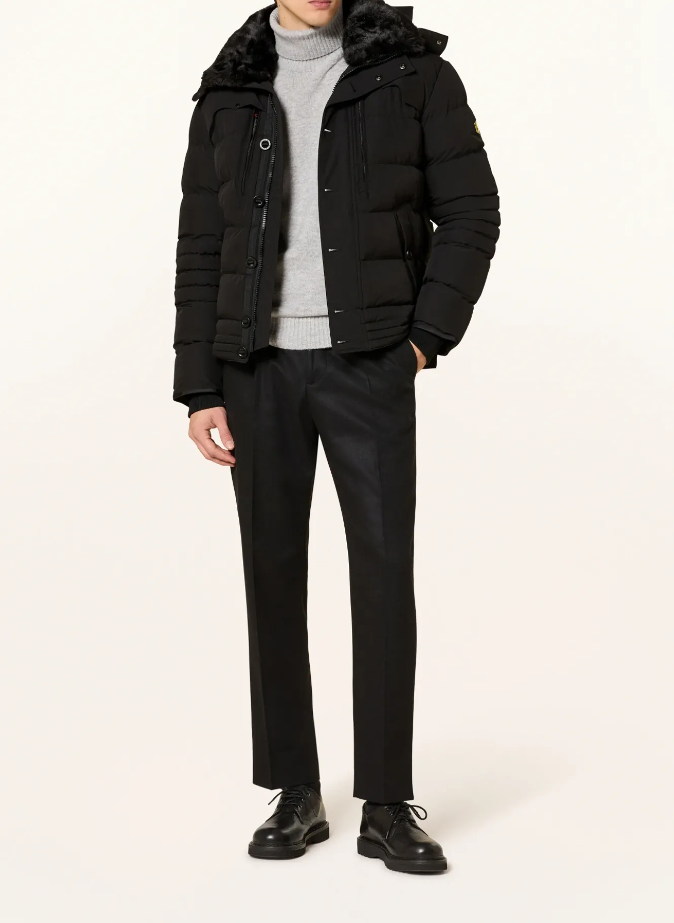 Steppjacke STARSTREAM mit abnehmbarer Kapuze und Kunstfellbesatz