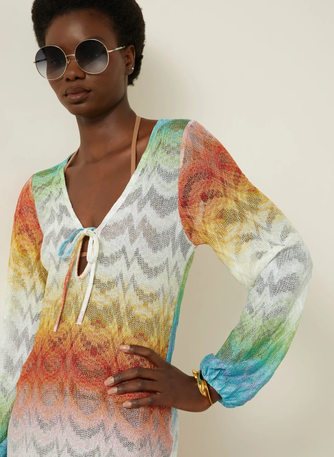 Strandkleid mit Glitzergarn