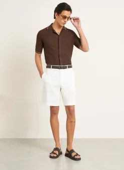 Strickhemd Extra Slim Fit mit Leinen