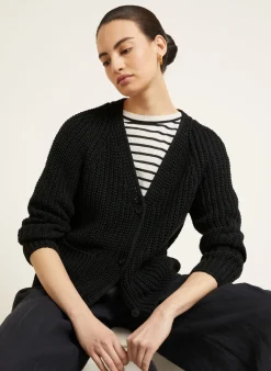Strickjacke ALIVA mit Seide und Leinen