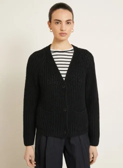 Strickjacke ALIVA mit Seide und Leinen