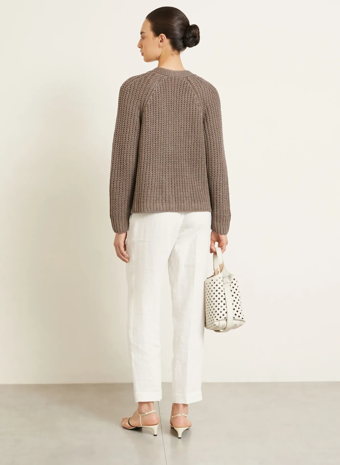 Strickjacke ALIVA mit Seide und Leinen