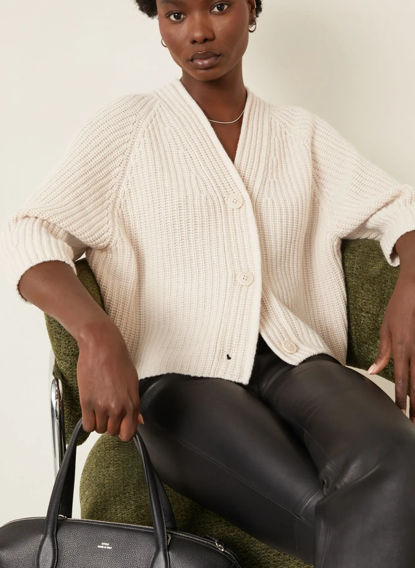 Strickjacke FALLOU aus Cashmere mit 3/4-Arm