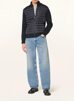 Strickjacke HYBRDIGE im Materialmix