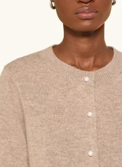 Strickjacke mit Cashmere und 3/4-Arm