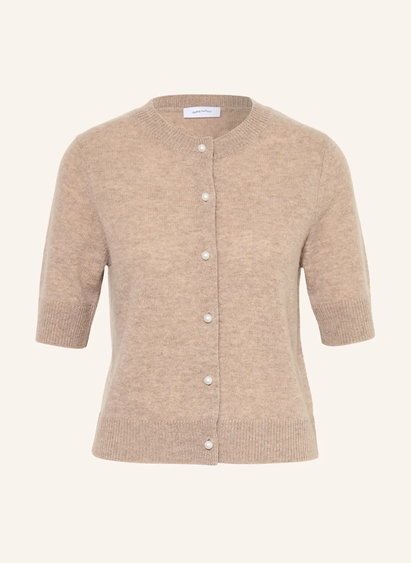 Strickjacke mit Cashmere und 3/4-Arm