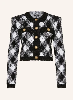 Strickjacke mit Glitzergarn