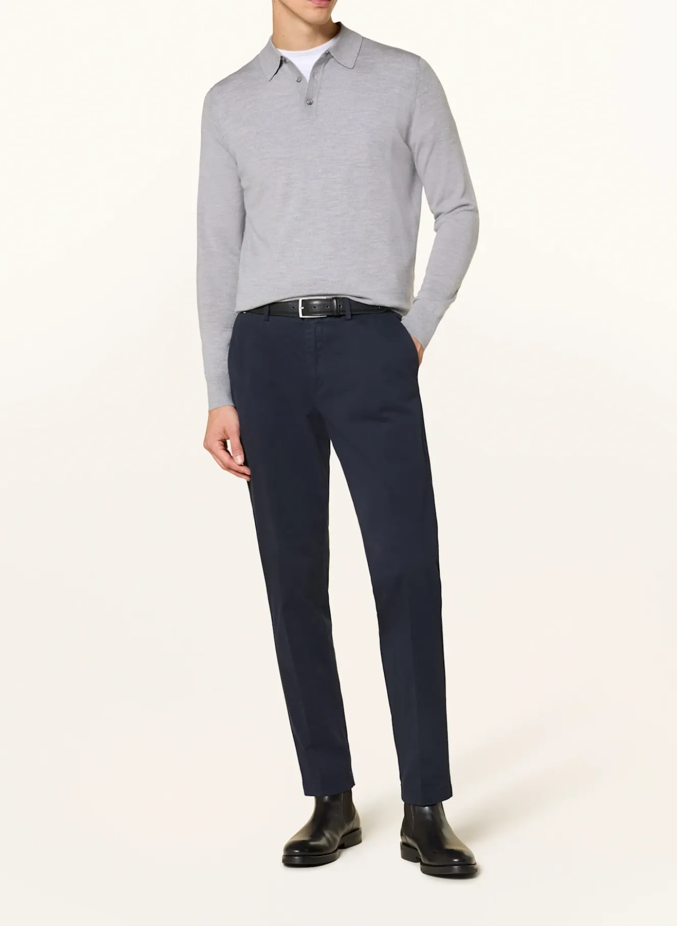 Strick-Poloshirt aus Merinowolle
