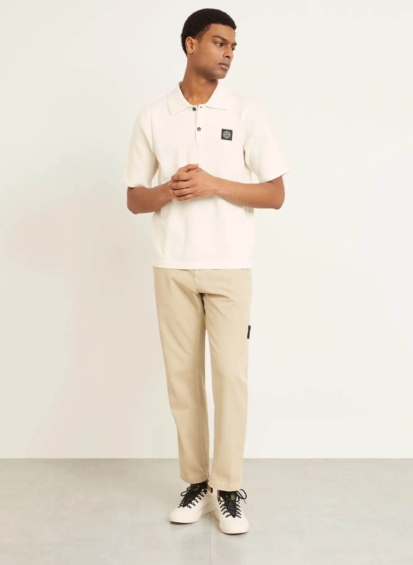 Strick-Poloshirt Loose Fit