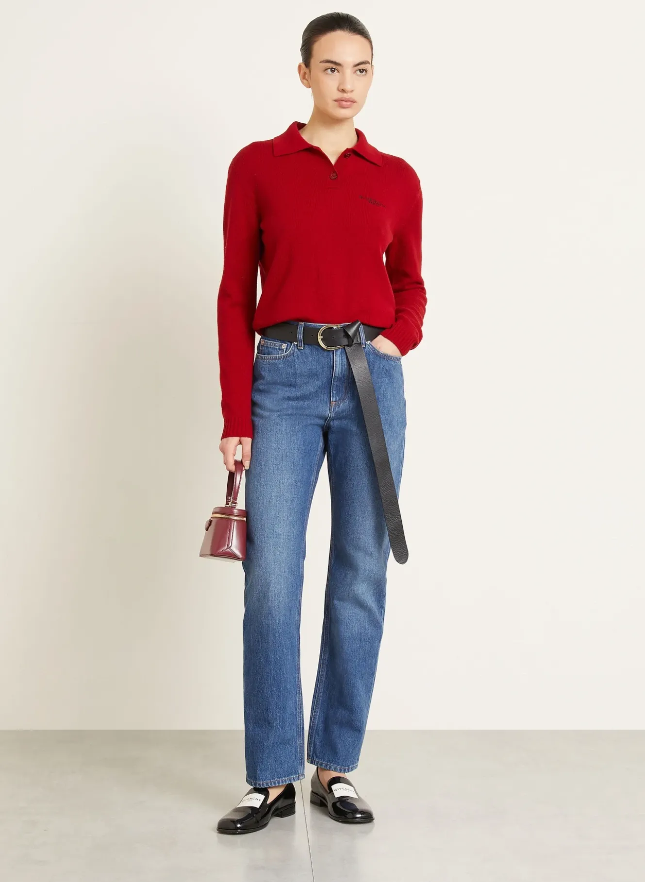 Strick-Poloshirt mit Cashmere
