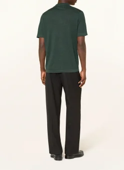 Strick-Poloshirt mit Leinen