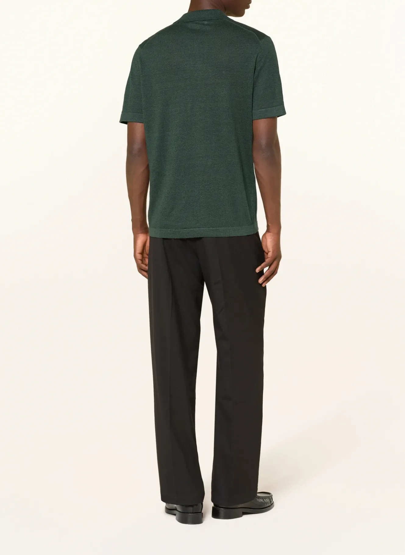 Strick-Poloshirt mit Leinen