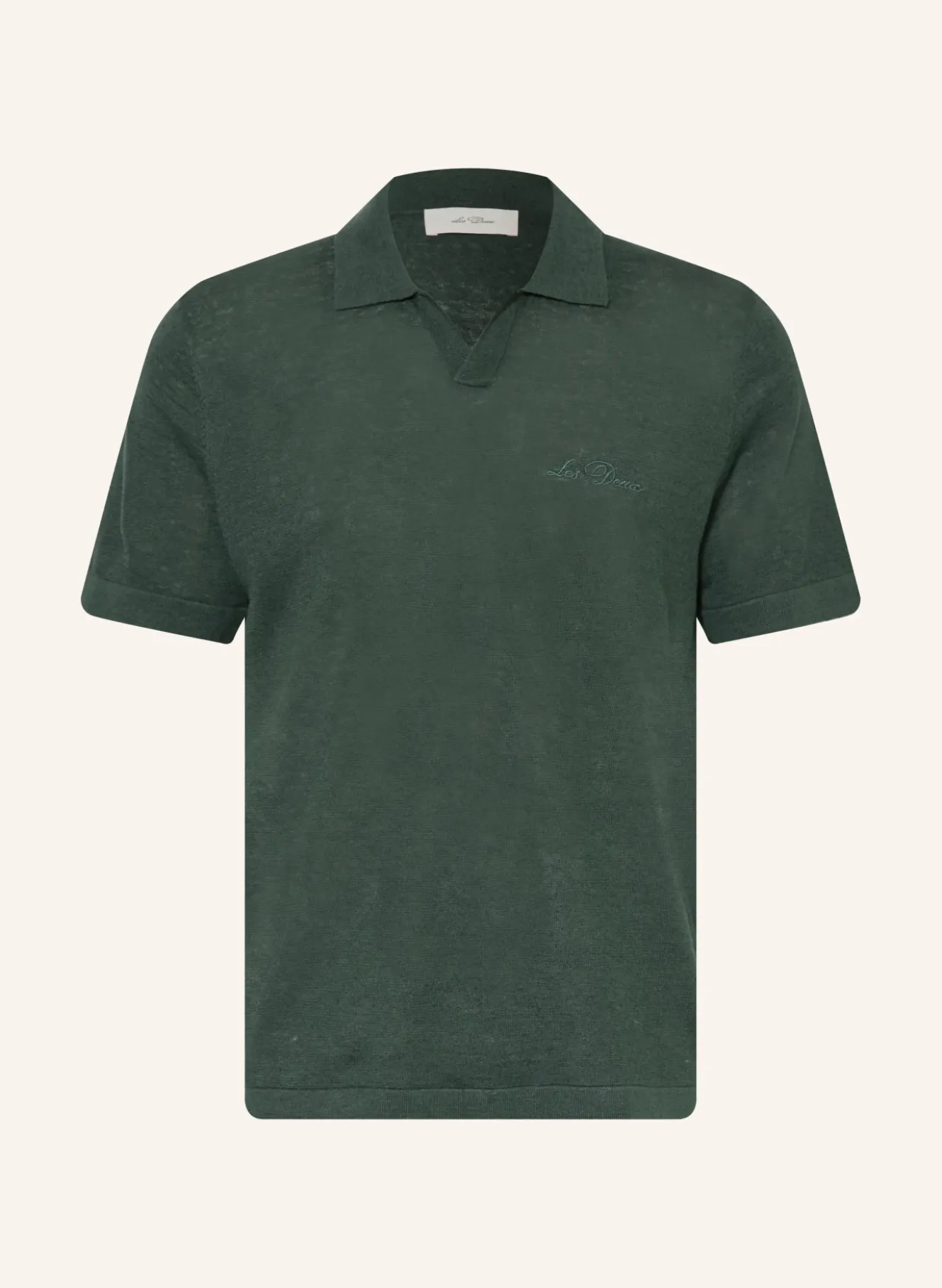 Strick-Poloshirt mit Leinen