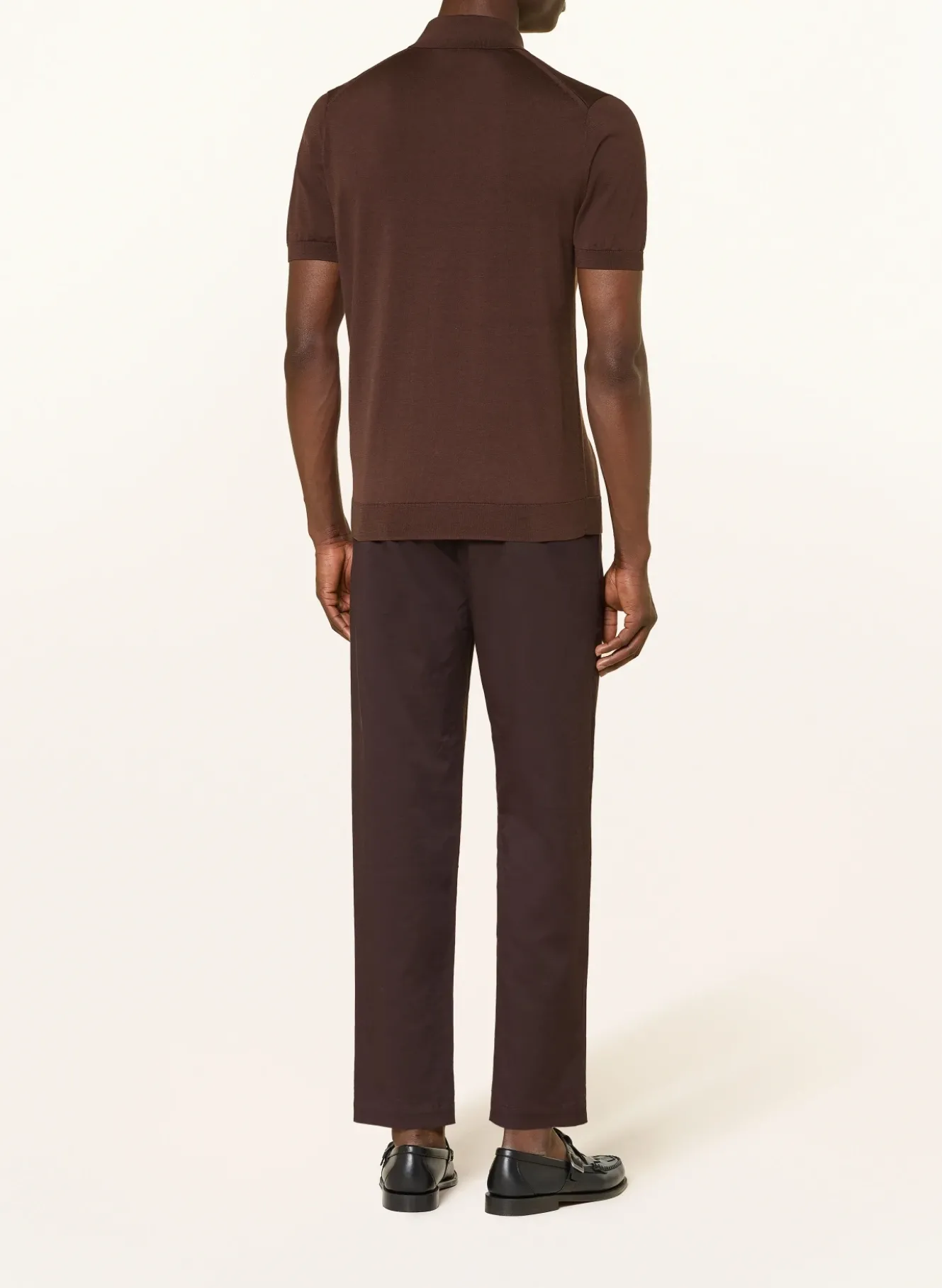 Strick-Poloshirt mit Seide