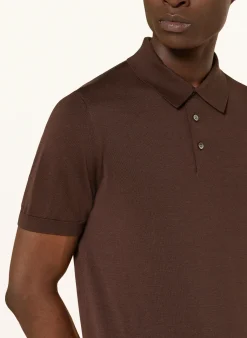 Strick-Poloshirt mit Seide