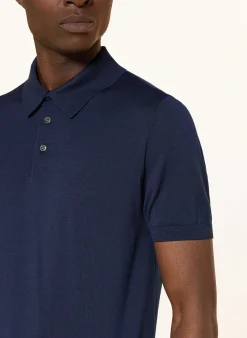 Strick-Poloshirt mit Seide