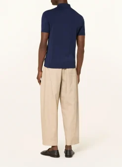 Strick-Poloshirt mit Seide