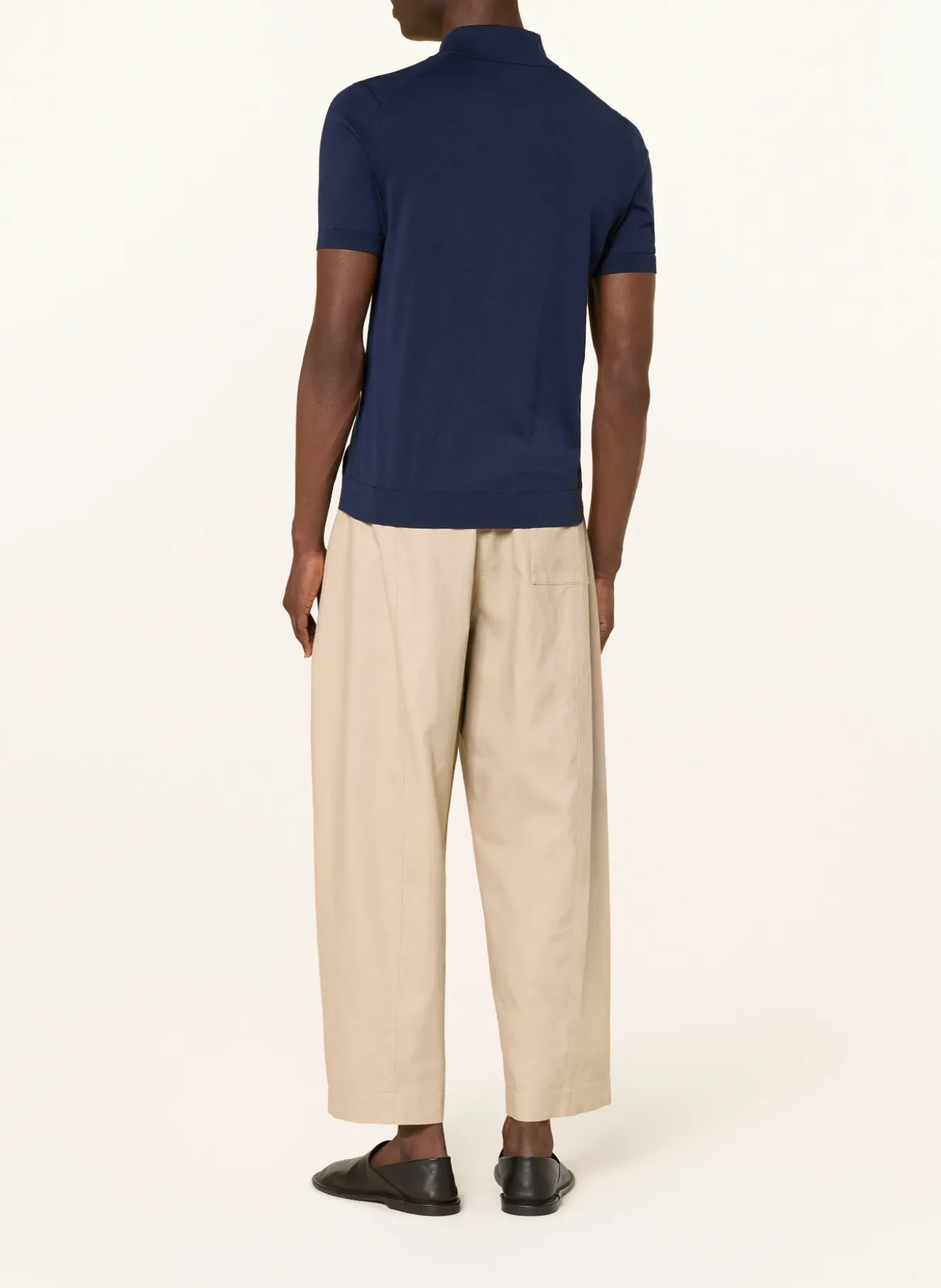 Strick-Poloshirt mit Seide