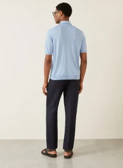 Strick-Poloshirt mit Seide