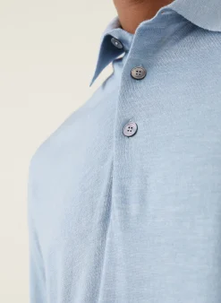 Strick-Poloshirt mit Seide