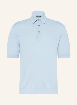 Strick-Poloshirt mit Seide