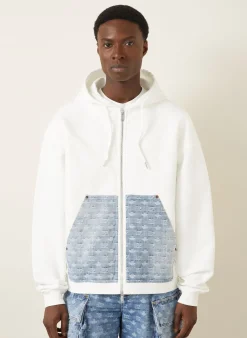Sweatjacke im Materialmix
