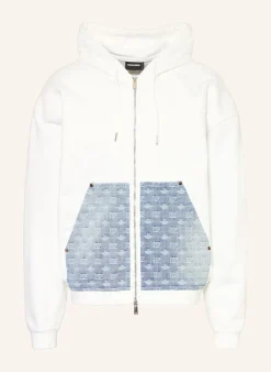 Sweatjacke im Materialmix