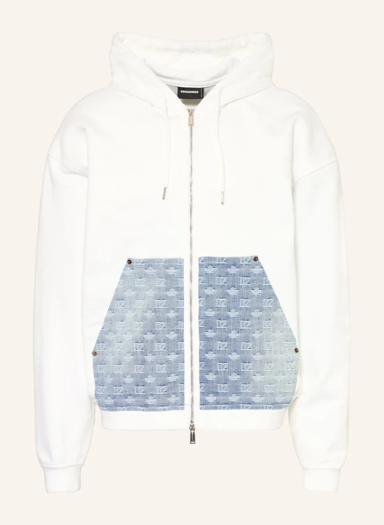 Sweatjacke im Materialmix