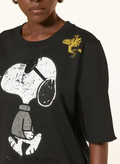 Sweatshirt mit 3/4-Arm und Schmucksteinen