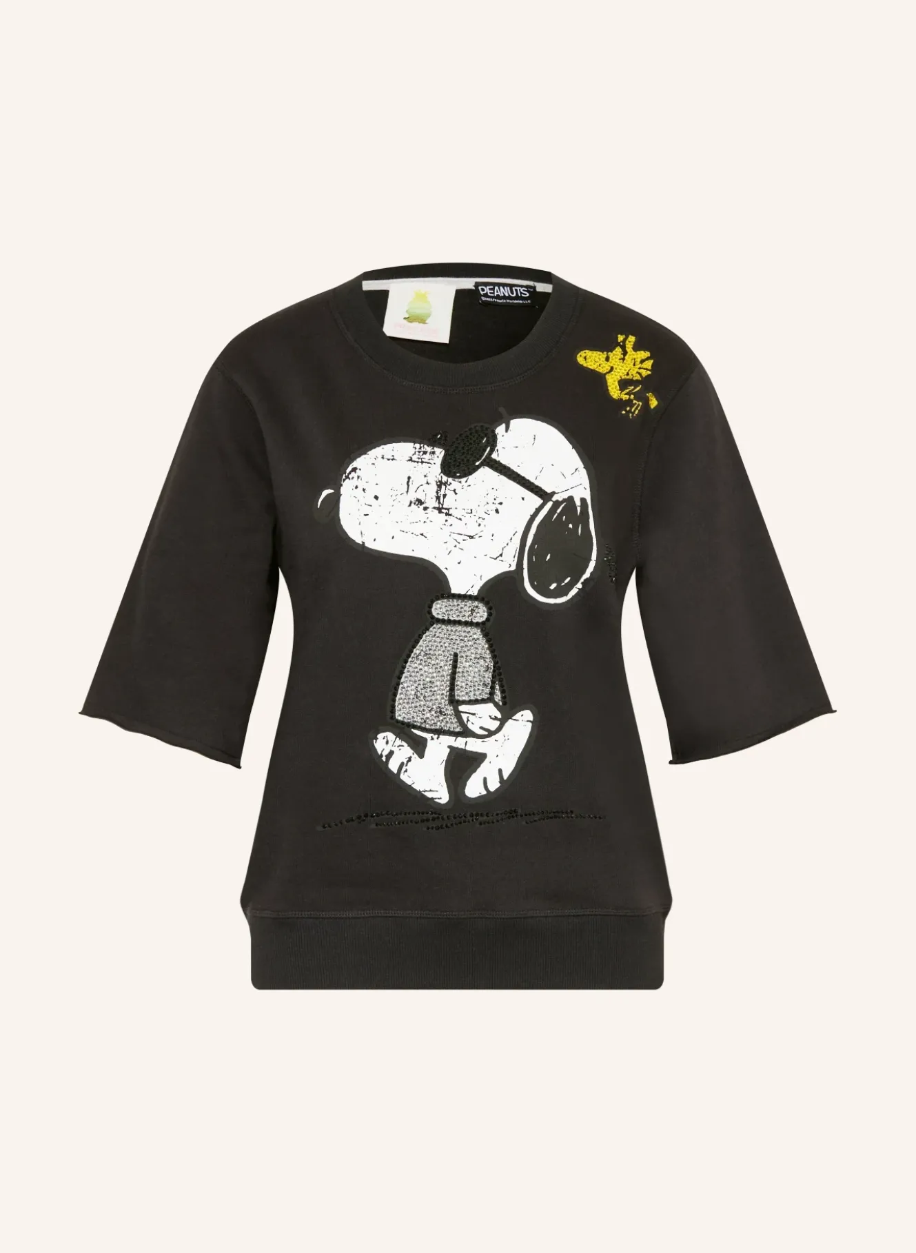 Sweatshirt mit 3/4-Arm und Schmucksteinen