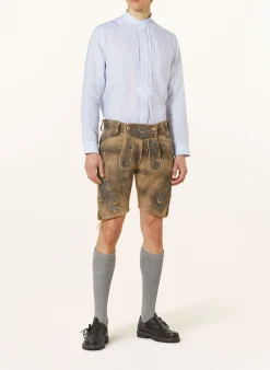 Trachtenhemd Comfort Fit aus Leinen und Stehkragen