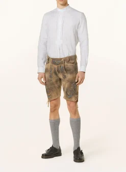 Trachtenhemd Comfort Fit aus Leinen und Stehkragen