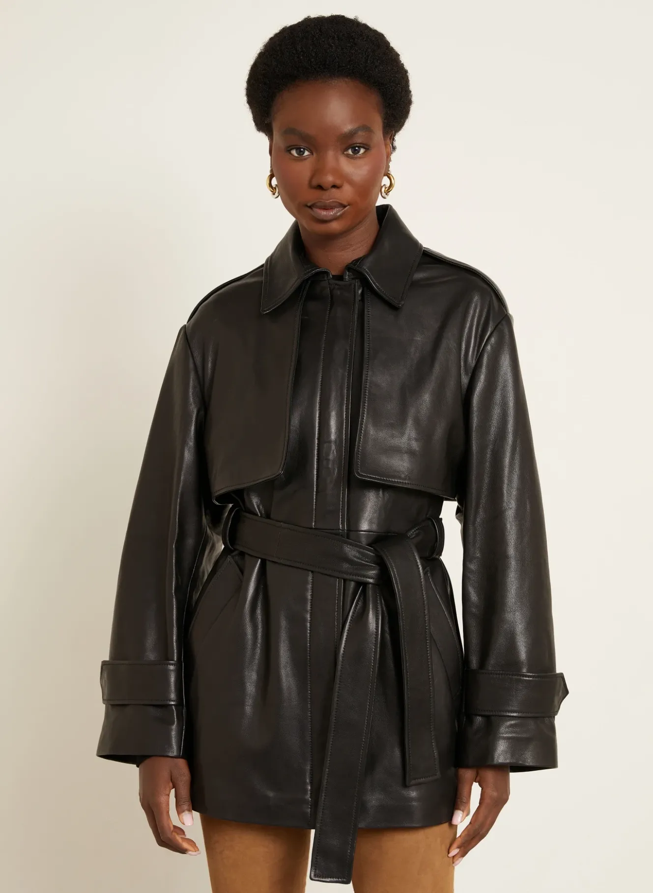 Trench-Jacke PRIYA aus Leder