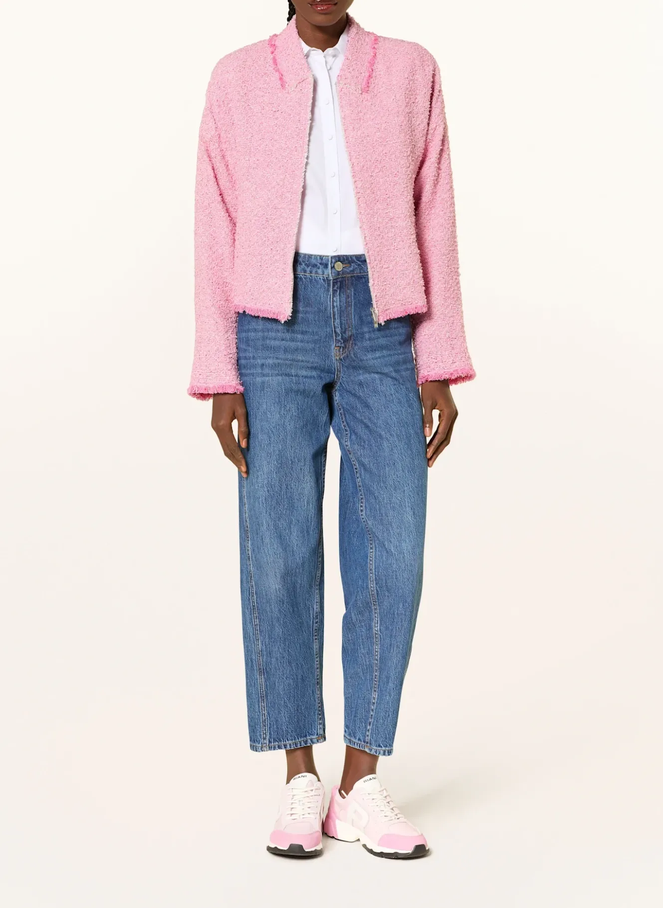 Tweed-Blouson mit Glitzergarn