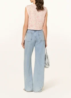 Tweed-Weste mit Pailletten und Glitzergarn