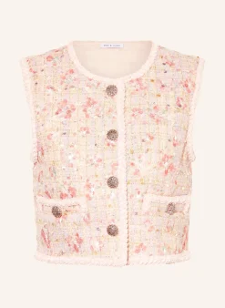 Tweed-Weste mit Pailletten und Glitzergarn