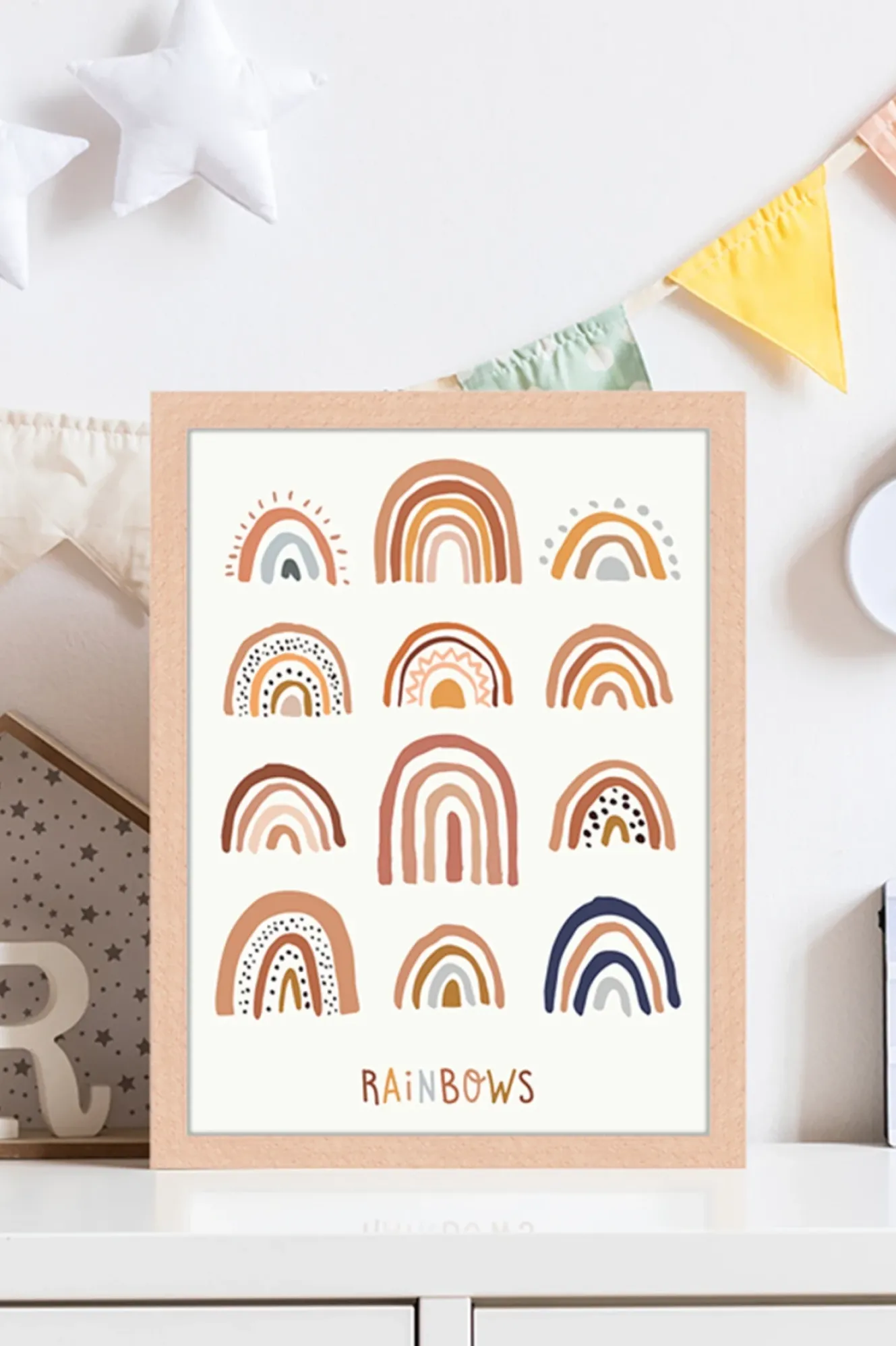 Wandbild ALLE REGENBÖGEN mit Rahmen