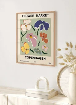 Wandbild BLUMENMARKT mit Rahmen