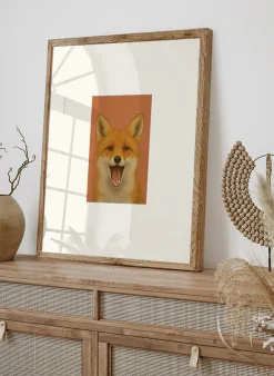 Wandbild DER FUCHS mit Rahmen