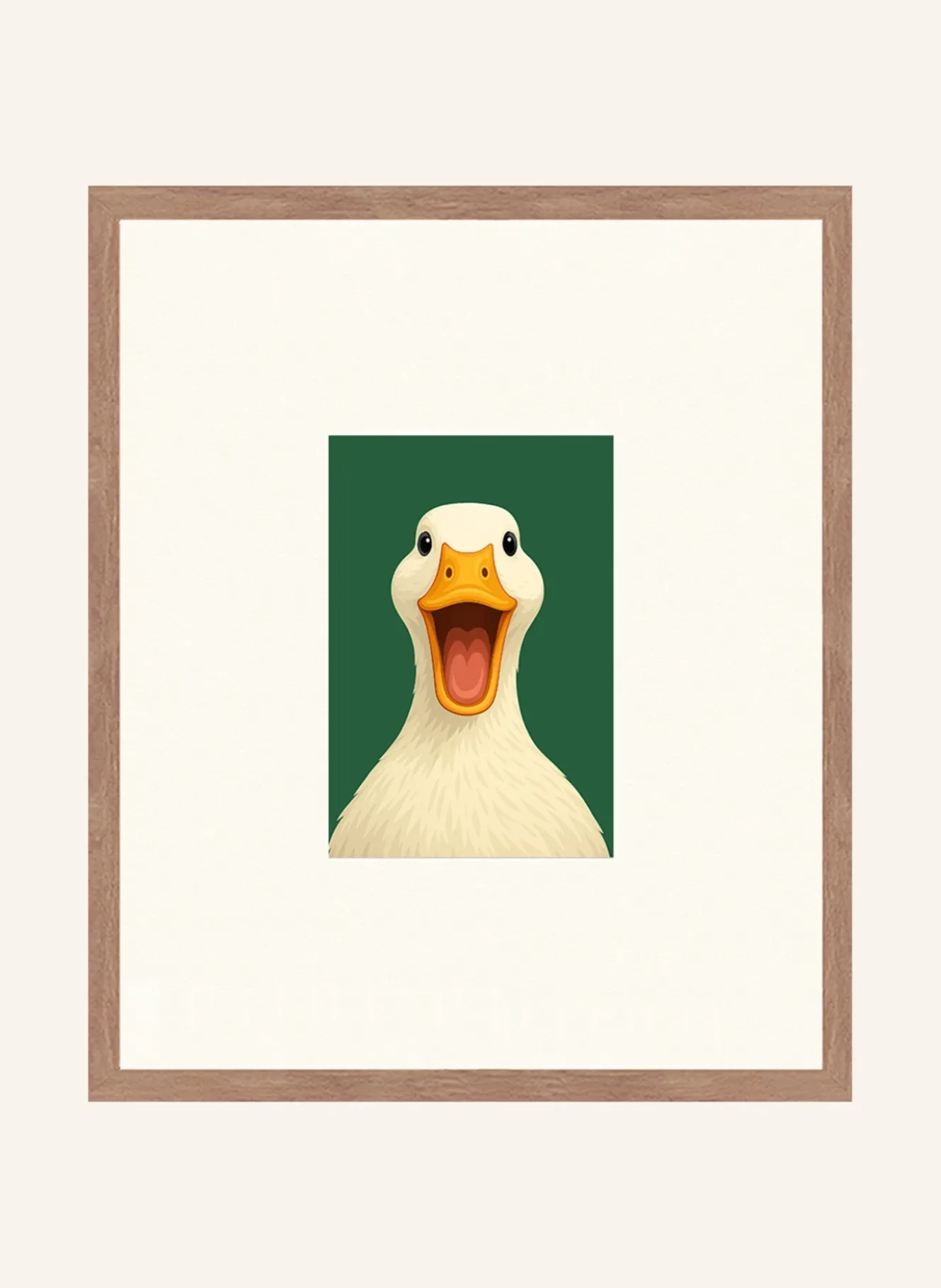 Wandbild DIE FRÖHLICHE ENTE mit Rahmen