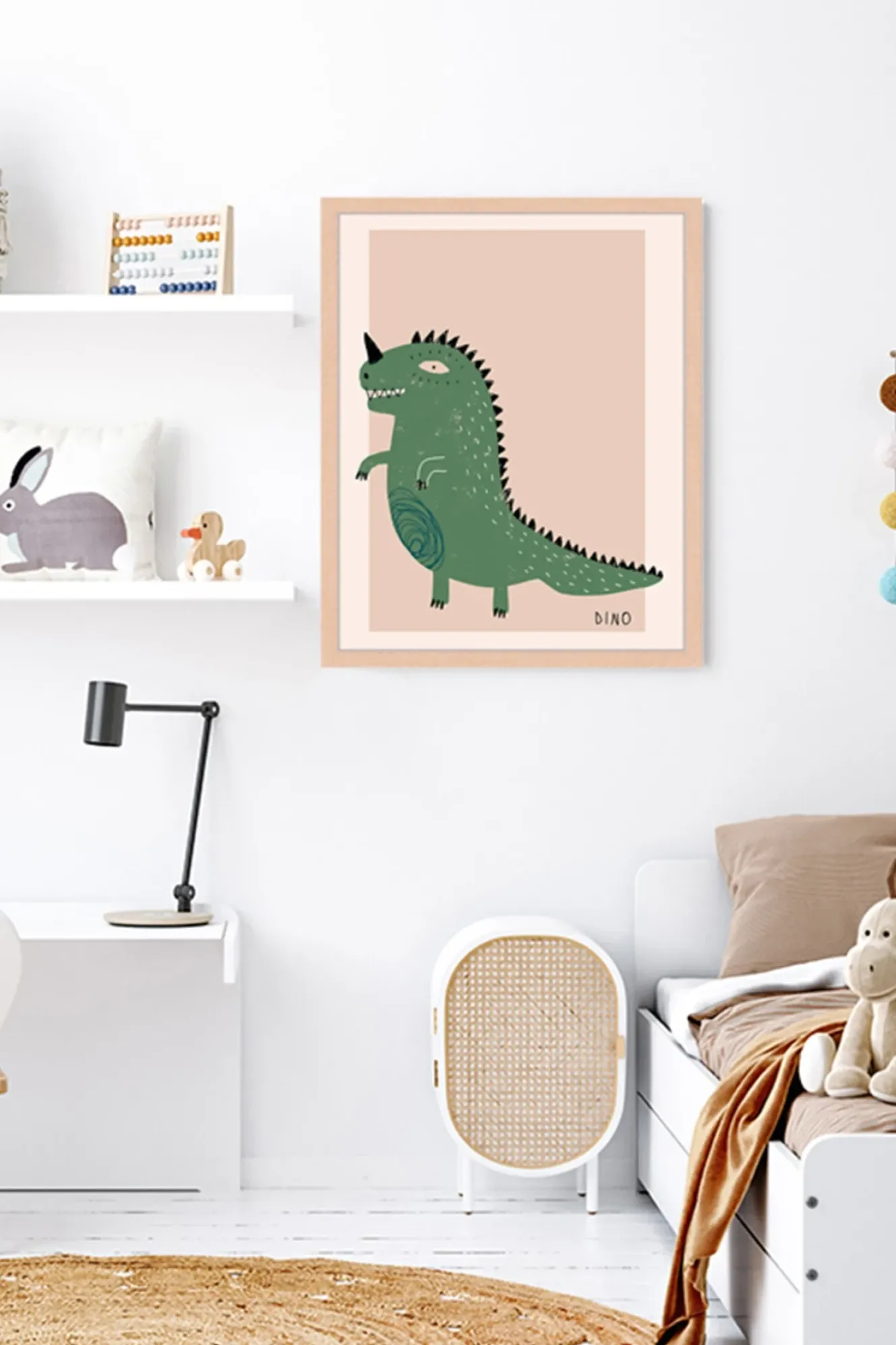 Wandbild DINO mit Rahmen